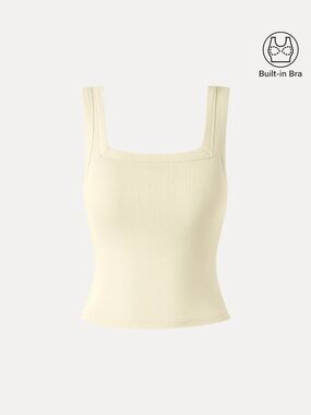 OGL Square Open-Back Brami Tank Top - XXL butter yellow